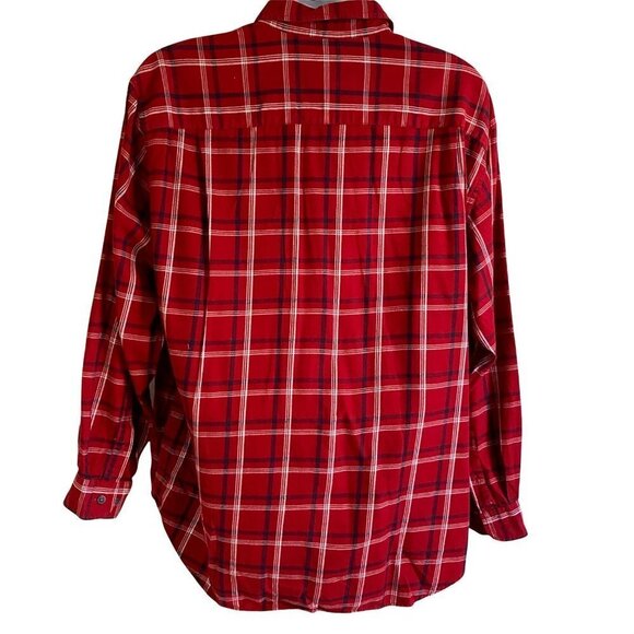 Eddie Bauer Long Sleeve Red Button Down Shirt Mens Large - Picture 5 of 10